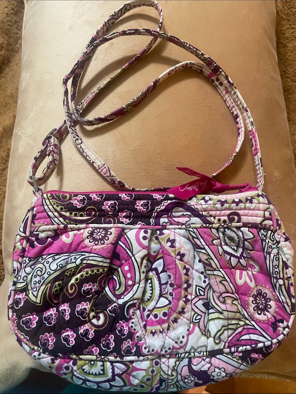 Vera Bradley Hot Pink Paisley Quilted Crossbody